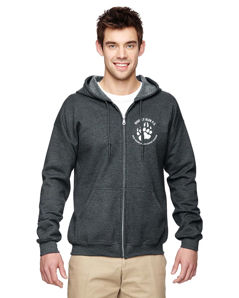Beverly Glen Paw Print Adult Zip Hoodie